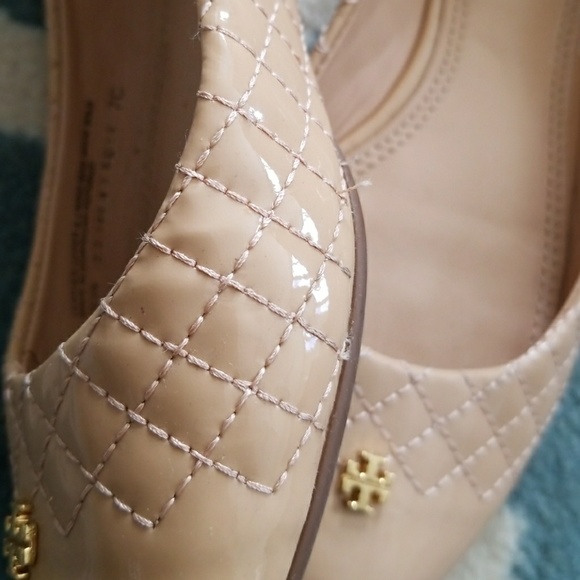 Light Oak Kent Quilted Patent Leather Gold Reva Fl - Picture 7 of 8